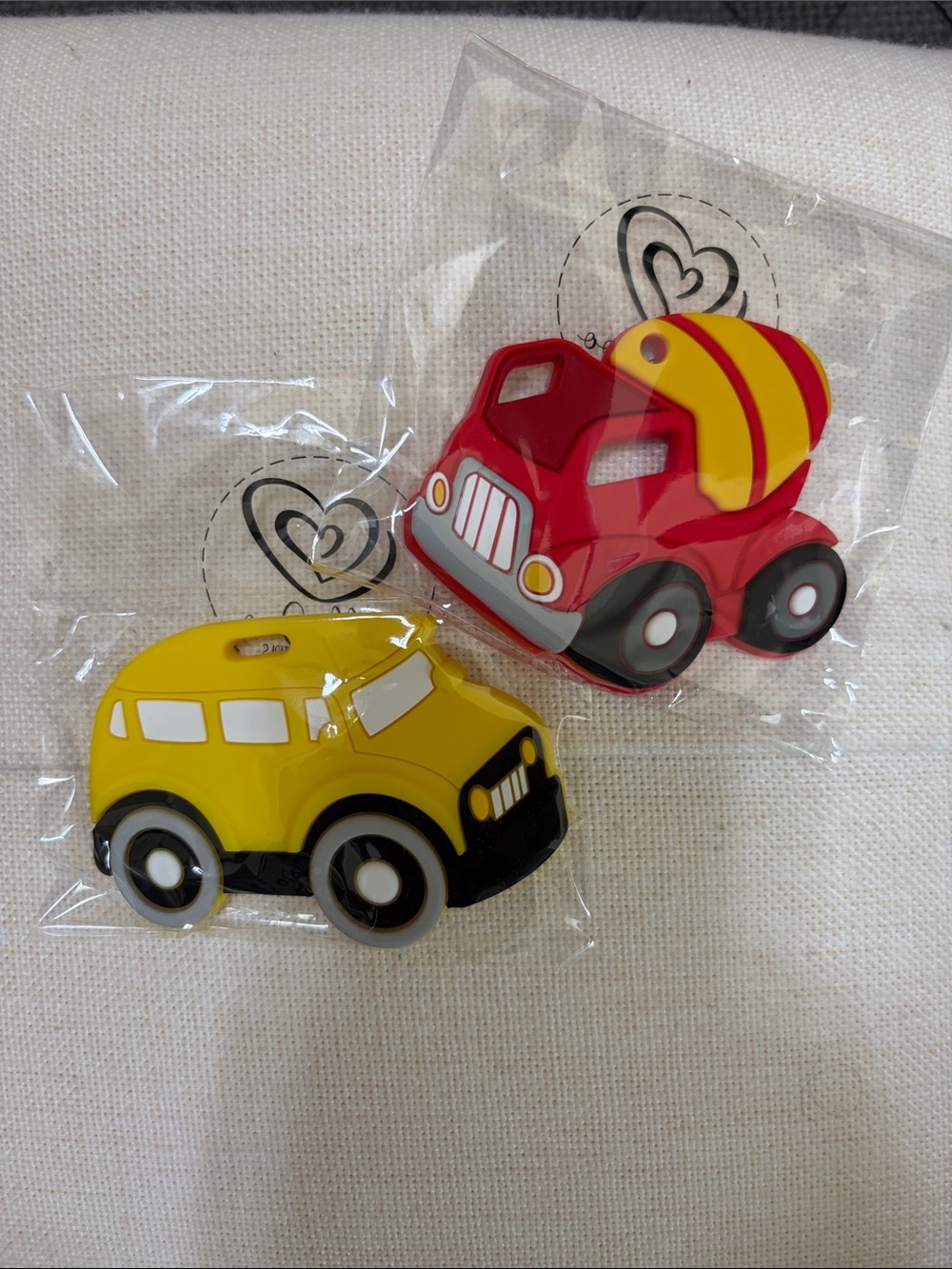 Yellow School Bus & Red Cement Truck Toy Set - Kids Vehicles